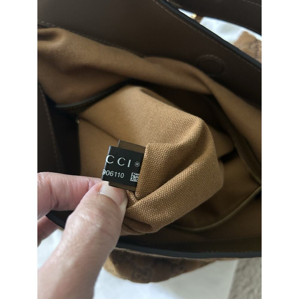 AUTHENTIC GUCCI BEATRIX LARGE TOTE BAG PEPPER BROWN 850546 - Picture 7 of 16